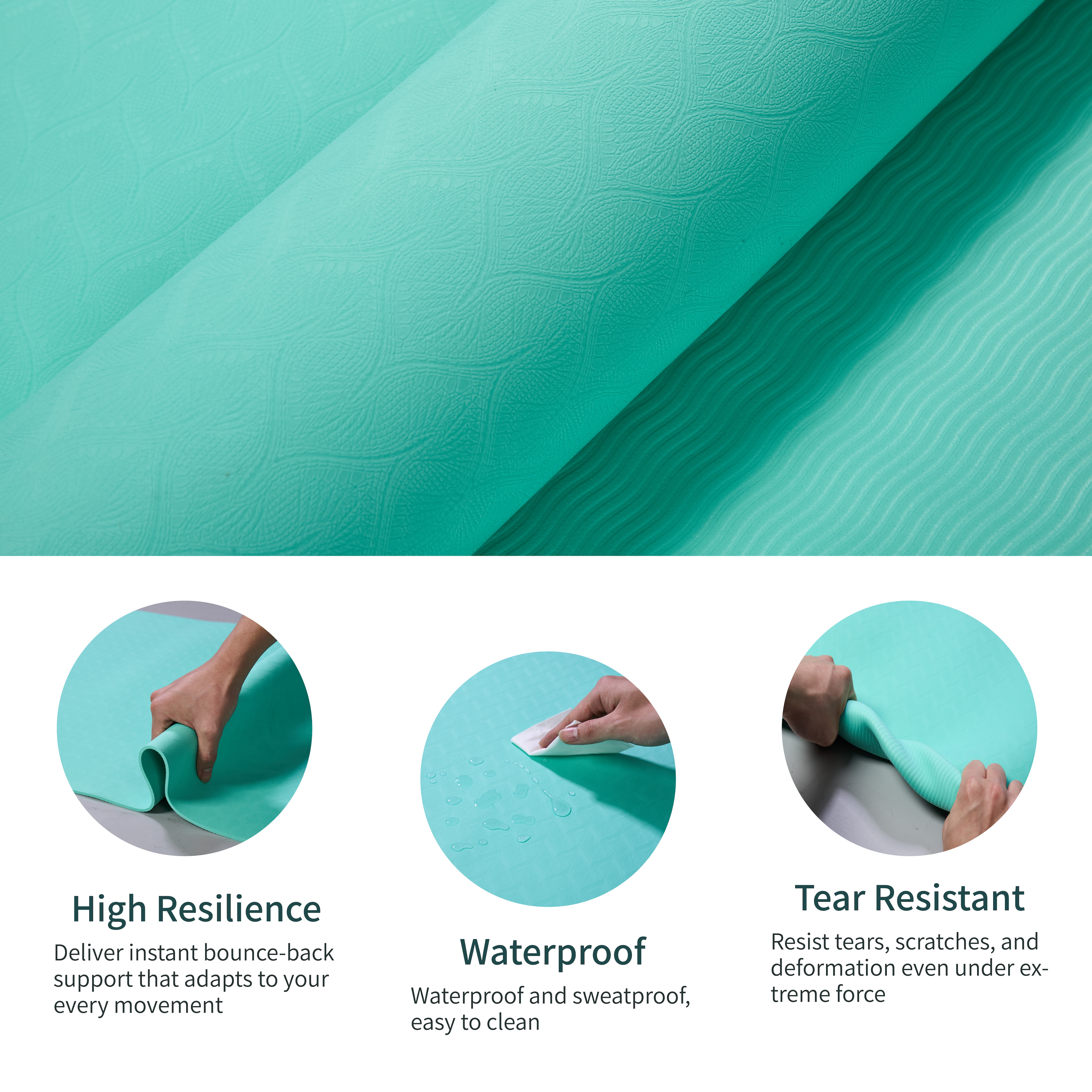 Yoga Mat, Exercise Yoga Mat With Non-Slip Design, Professional TPE Exericise Mat, 72" X 24" Multi-Purpose Workout Mat For Women, Pilates Fitness And Floor Exercises_voghion.com